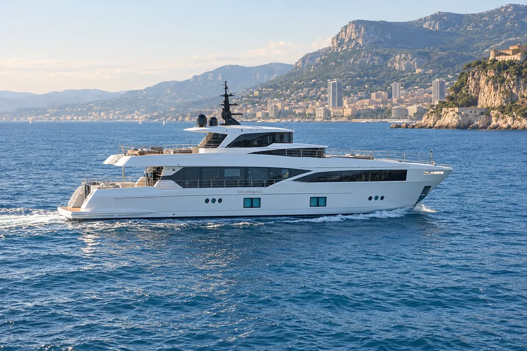 Majesty Yachts 100 sur la côte de Monaco