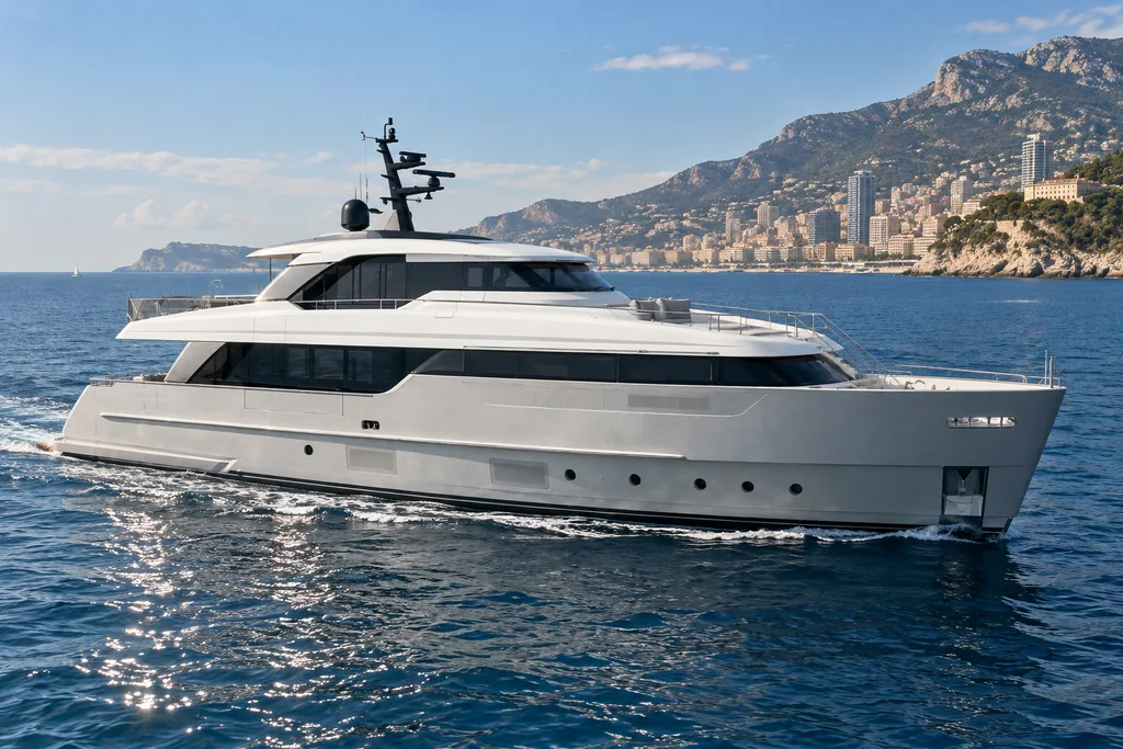 Sanlorenzo SD96 sur la côte de Monaco