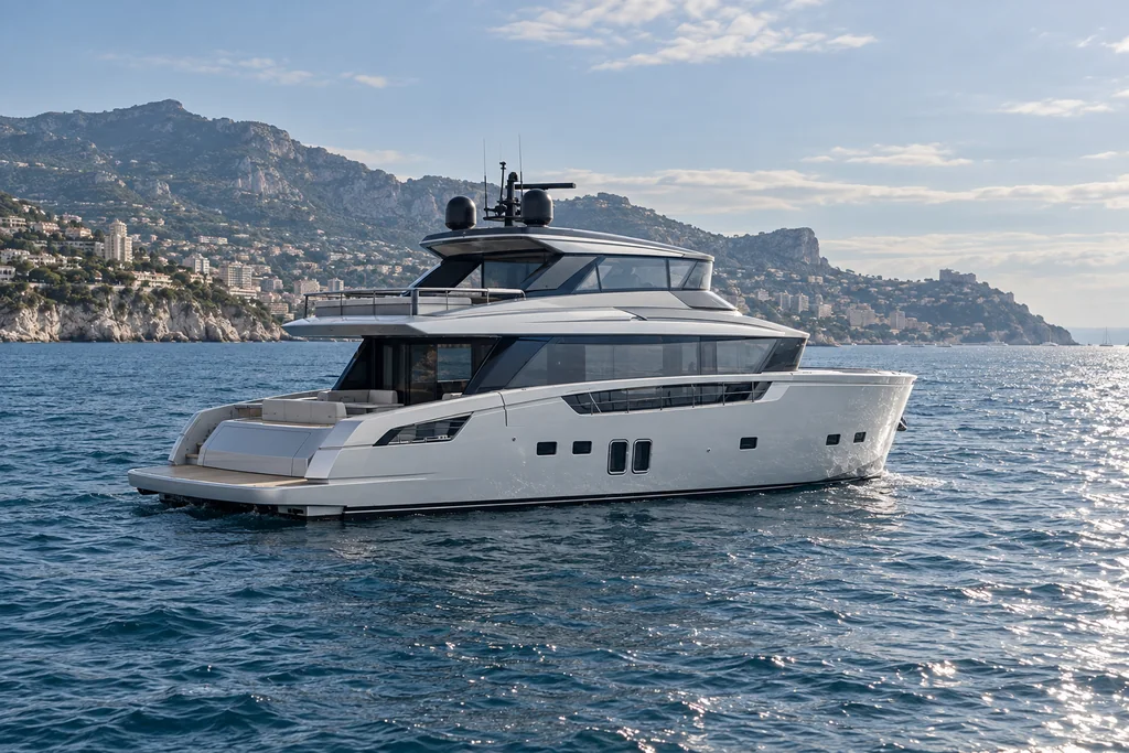 Sanlorenzo SX76 sur la côte de Monaco