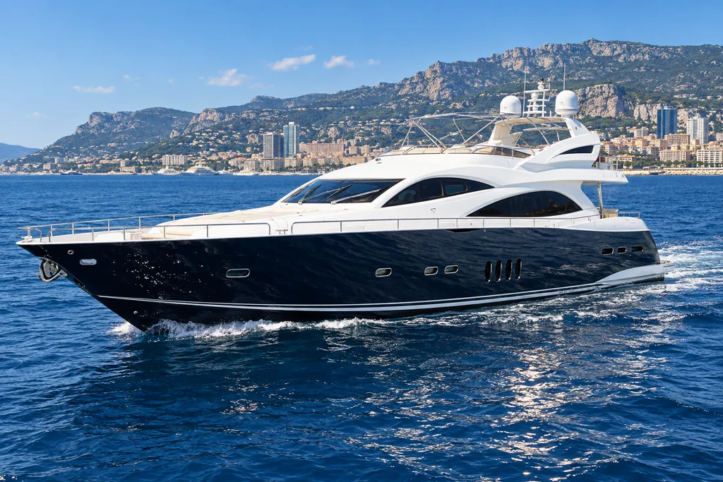 Sunseeker 90 Yacht sur la côte de Monaco