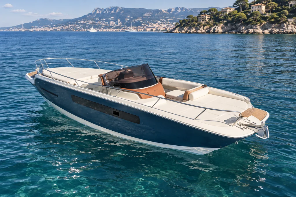 Invictus 280 CX cabin cruiser near the Monaco coast