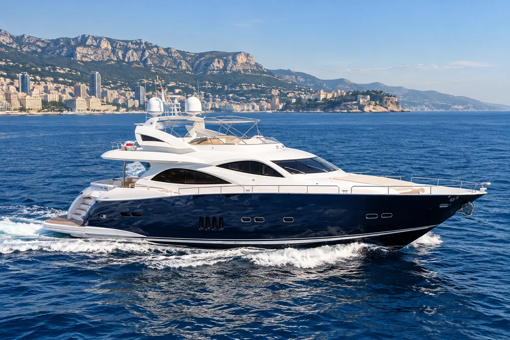 Sunseeker 90 Yacht on the Monaco coast