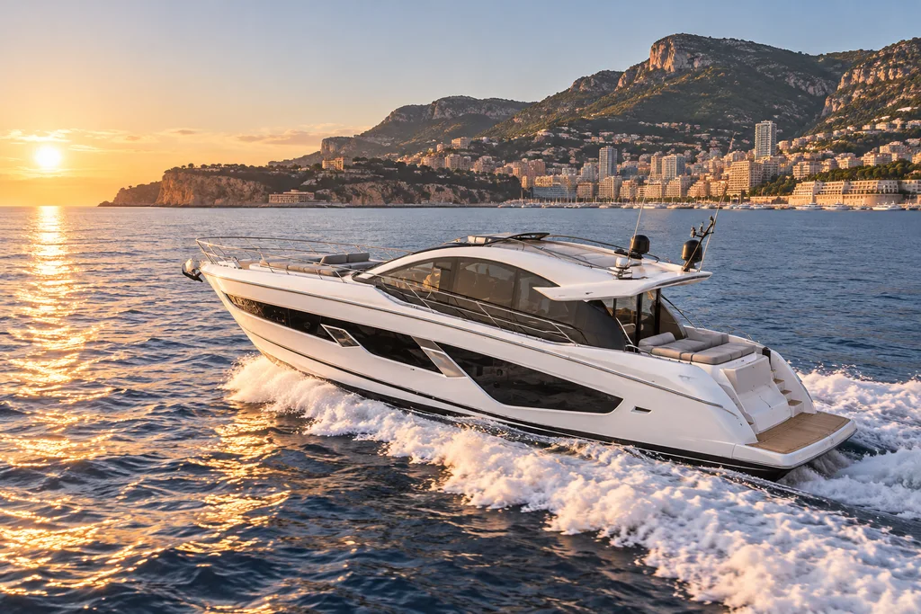 Sunseeker 65 Sport Yacht on the Monaco coast